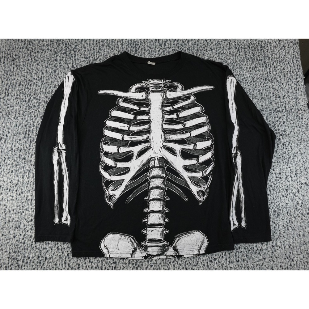 Spirit Skeleton Long Sleeve T-Shirt Mens XXL Black Good Graphic Costume Tee